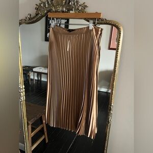 NWT Gold Pleated A-Line Skirt